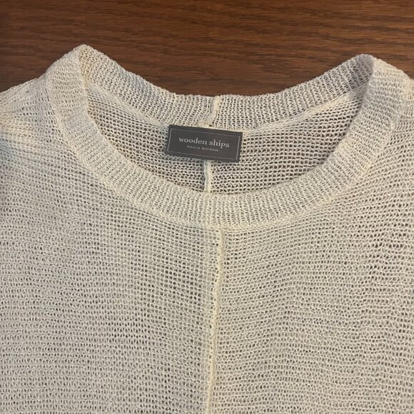 Wooden Ships Charlotte Crew Cotton Open Knit Sweater Size Medium Large - Picture 13 of 14